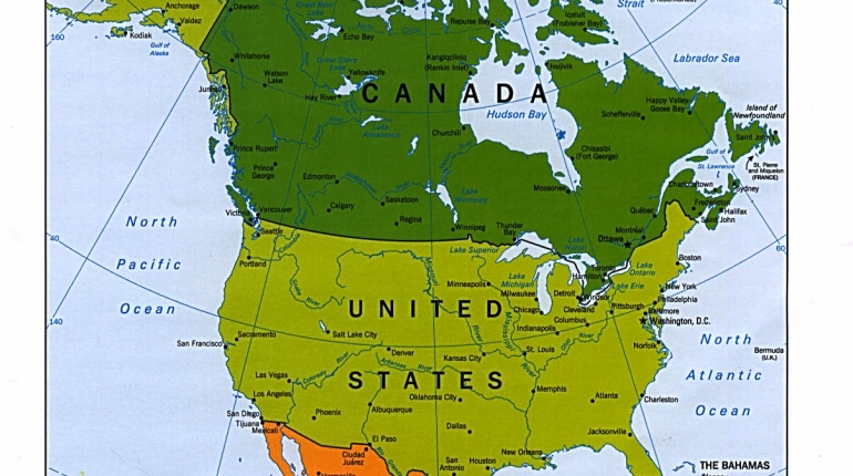نقشه آمریکای شمالی